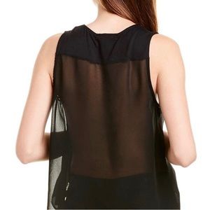 BCBG MaxAzria sheer back black tank top